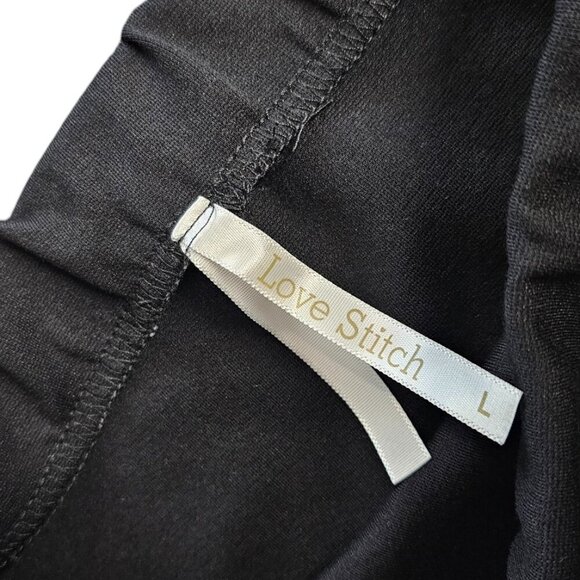 Love Stitch Womens High Low Trumpet Skirt, Black, Stretch , Size Large - Picture 3 of 7